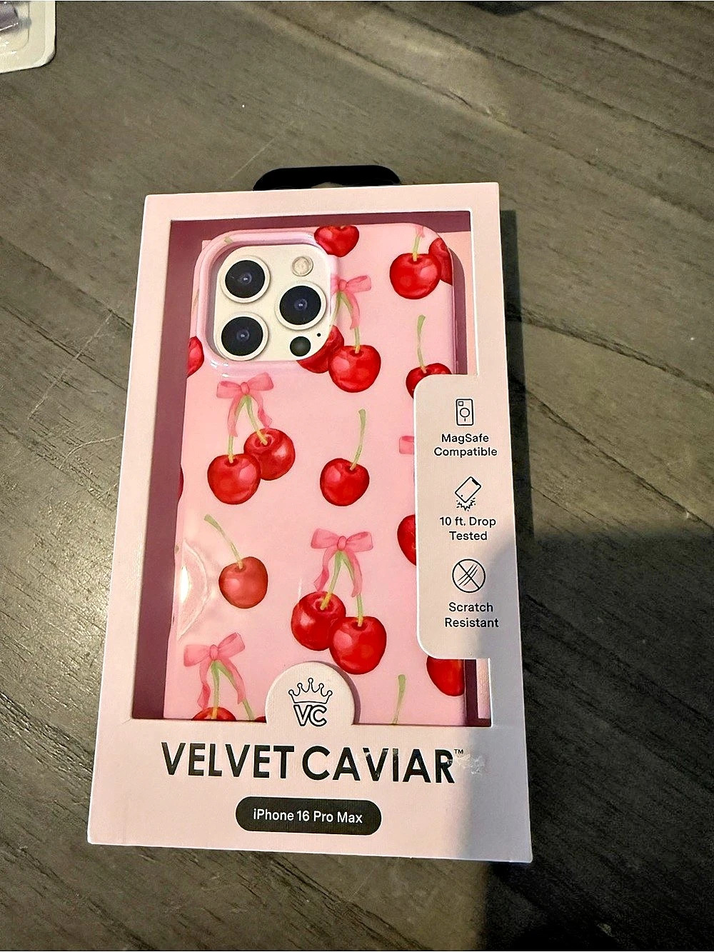 Velvet Caviar Pretty Yet Protective Cherry iPhone 16 Pro Max Case NWT